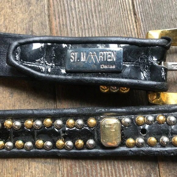 Vintage St. Maarten studded belt - Picture 9 of 12
